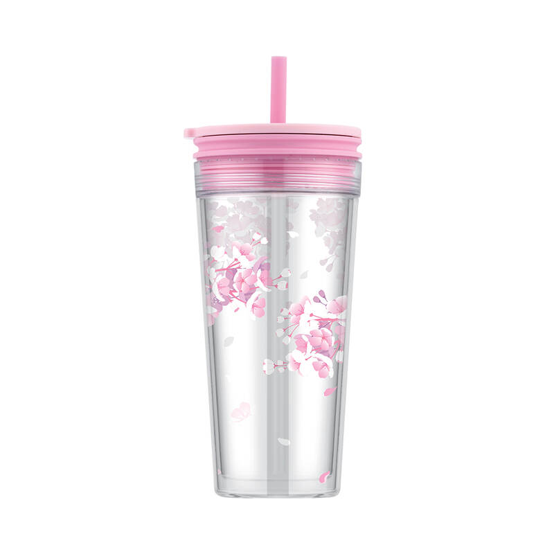 Ly Nhựa 2 Lớp Có Ống Hút LocknLock Bucket Cold Cup With Straw 580ml - 2 Màu (Xanh, Hồng) - HAP520 image number null